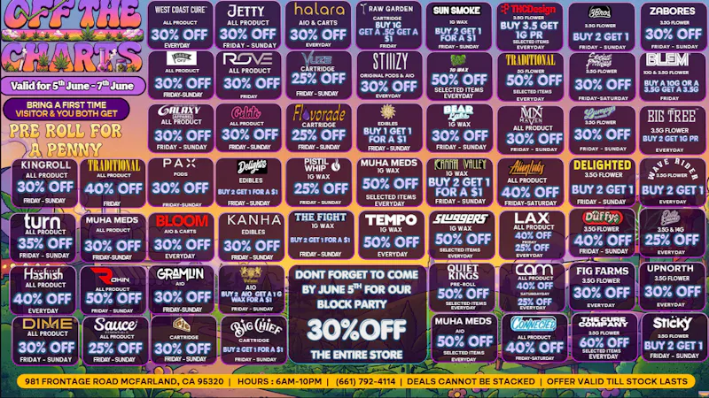 Off the Charts - Harbor City DEALS DEALS DEALS!!!!