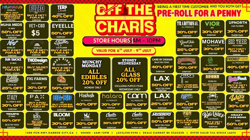 Off the Charts - Harbor City DEASLS DEALS DEALS
