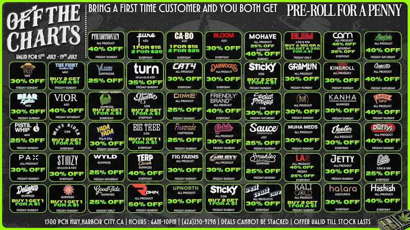 Off the Charts - Harbor City DEASLS DEALS DEALS