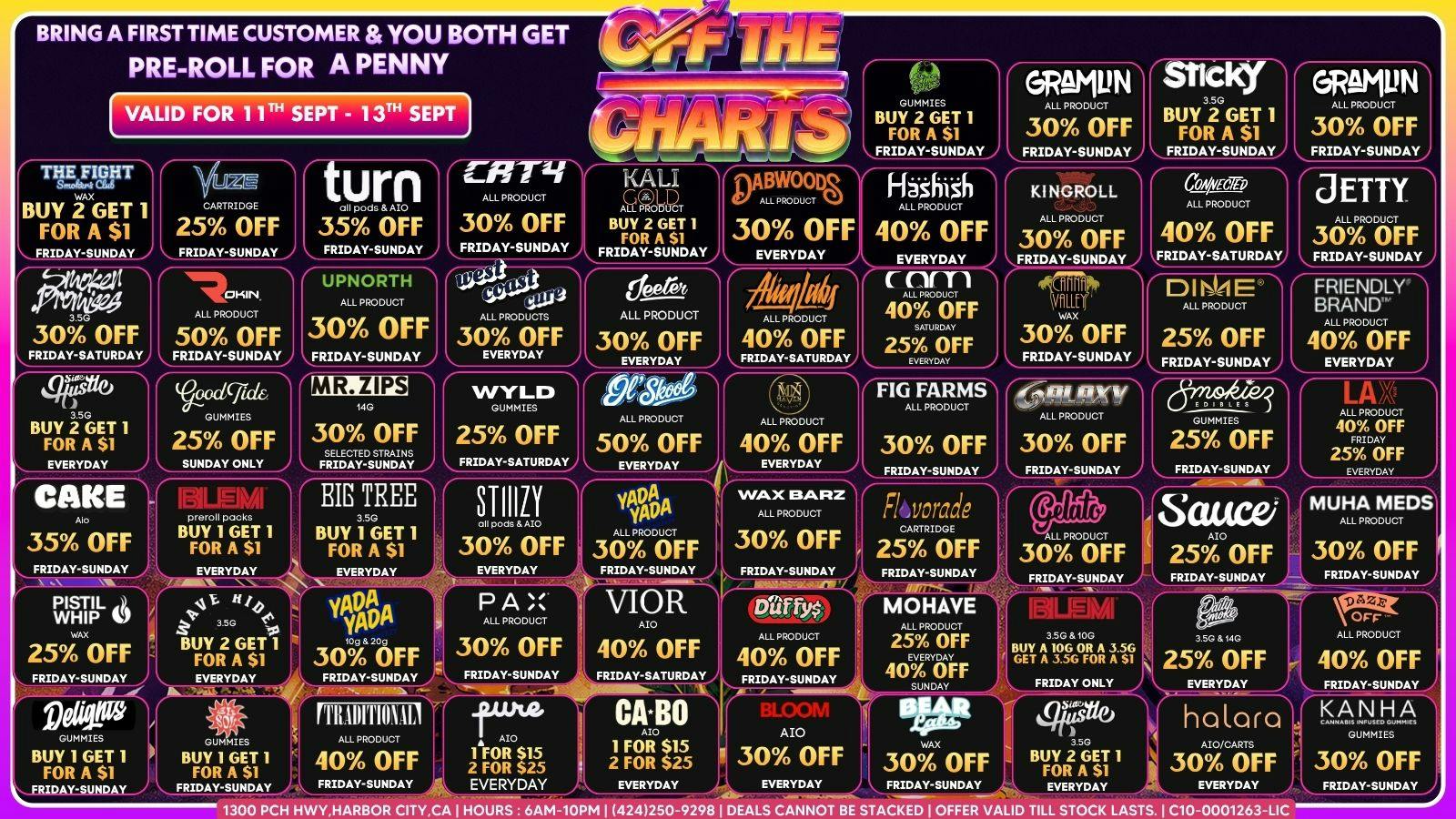 Off the Charts - Harbor City DEASLS DEALS DEALS