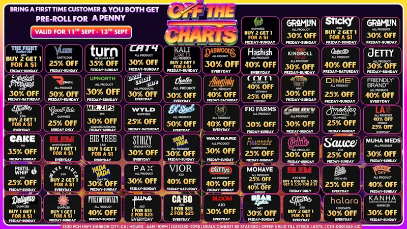 Off the Charts - Harbor City DEASLS DEALS DEALS