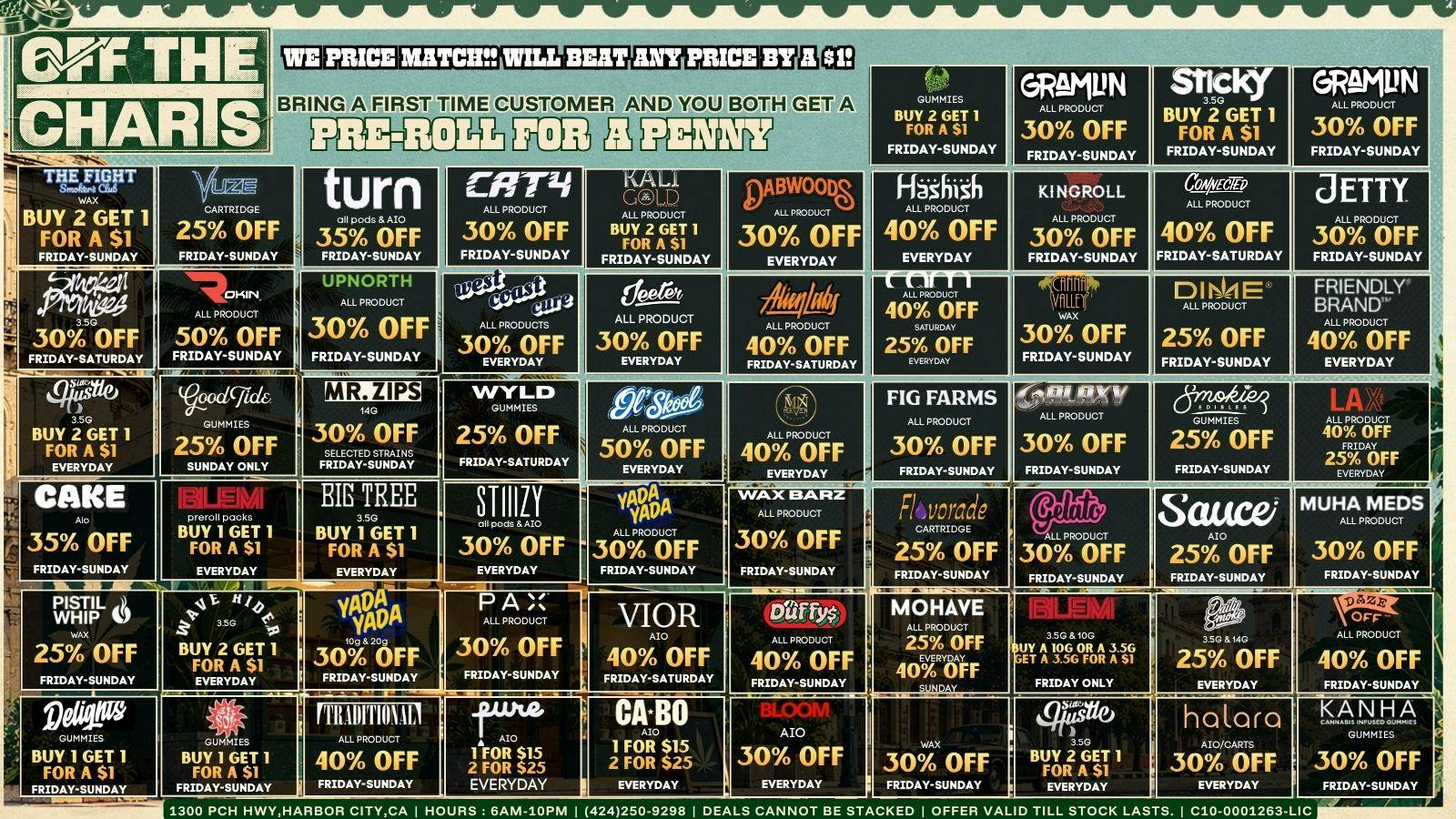 Off the Charts - Harbor City DEASLS DEALS DEALS