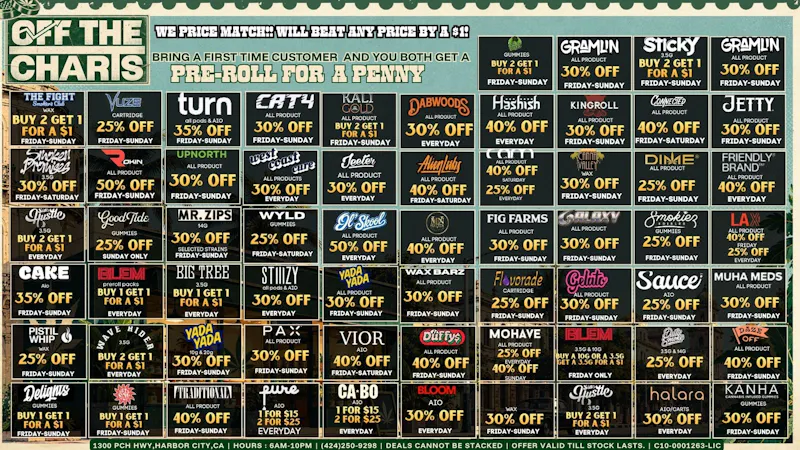 Off the Charts - Harbor City DEASLS DEALS DEALS