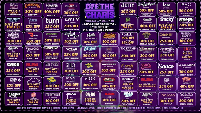 Off the Charts - Harbor City DEASLS DEALS DEALS