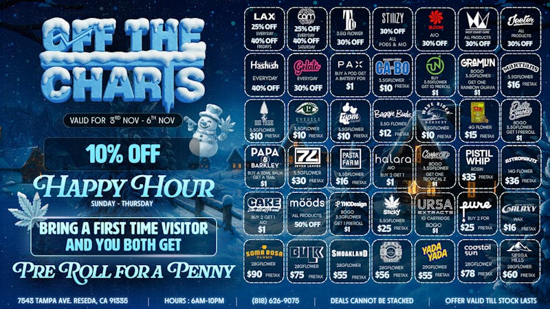 Off the Charts - Reseda BEST DEALS IN THE VALLEY 100% OFF!