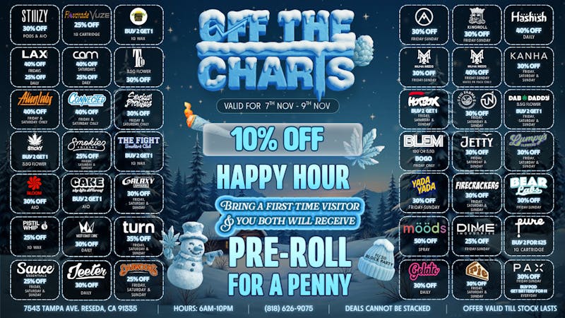 Off the Charts - Reseda BEST WEEKEND DEALS IN THE VALLEY!!!
