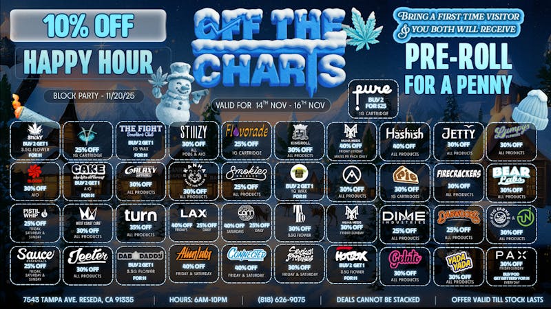 Off the Charts - Reseda BEST WEEKEND DEALS IN THE VALLE!!!