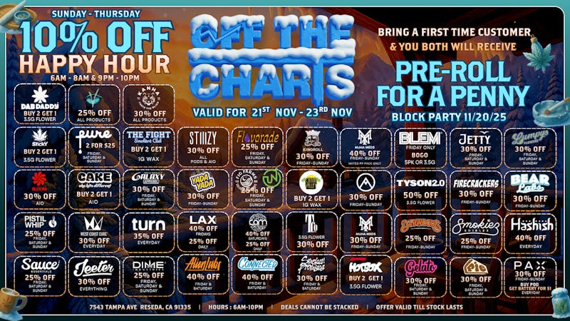Off the Charts - Reseda CHILLING BEST WEEKEND DEALS!!