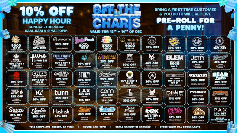 Off the Charts - Reseda DON'T MISS OUT ON THE WEEKEND DEALS!😮‍💨
