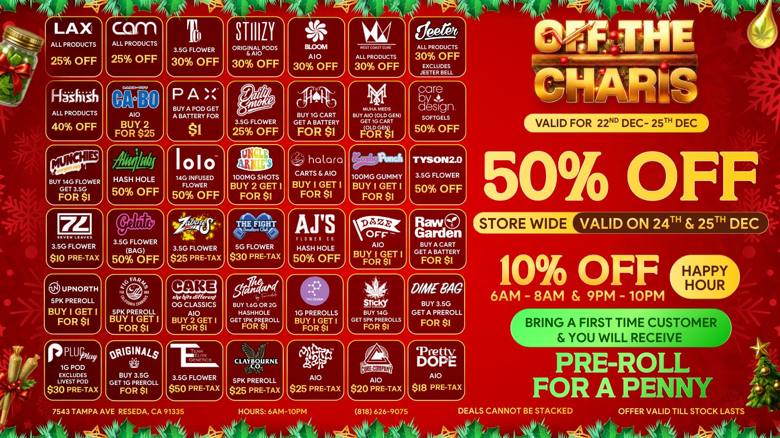 Off the Charts - Reseda MERRY HOLIDAZE DEALS🎄☃️🎁