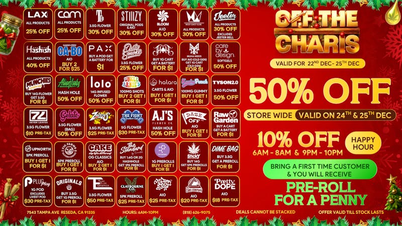Off the Charts - Reseda MERRY HOLIDAZE DEALS🎄☃️🎁
