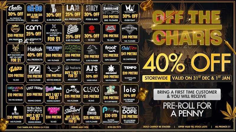 Off the Charts - Reseda BEST NEW YEARS DEALS🎉🥂🥳