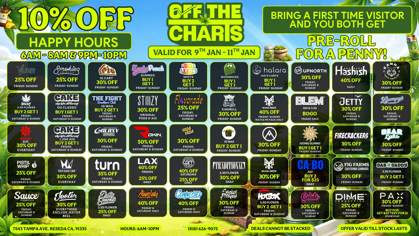 Off the Charts - Reseda NEW DEALS, NEW YEAR!!!🥳🎉💨