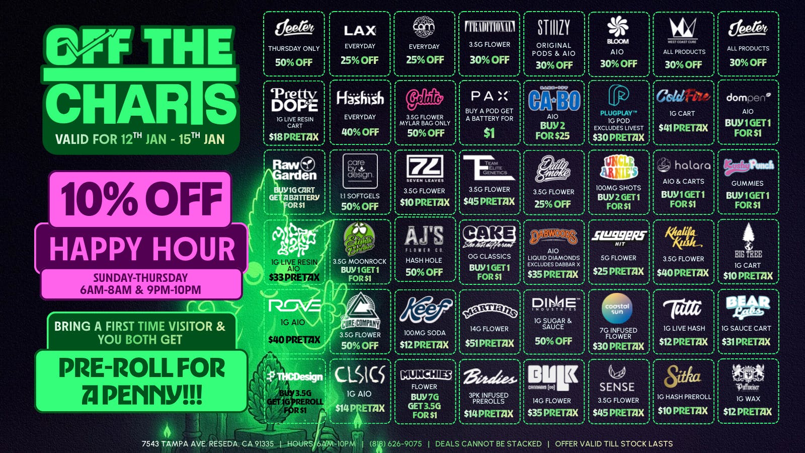 Off the Charts - Reseda BEST VALLEY DEALS OF 2026🥳💨💨💨