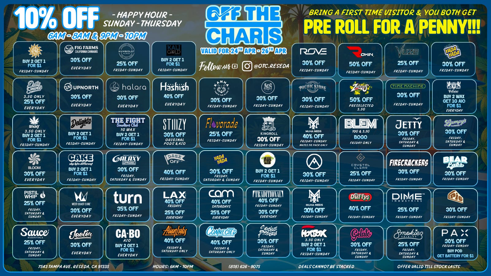 Off the Charts - Reseda AFTER 420 DEALS💚💨💨💨