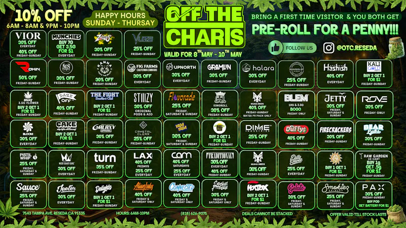 Off the Charts - Reseda HOTEST DEALS 🔥💨💨💨