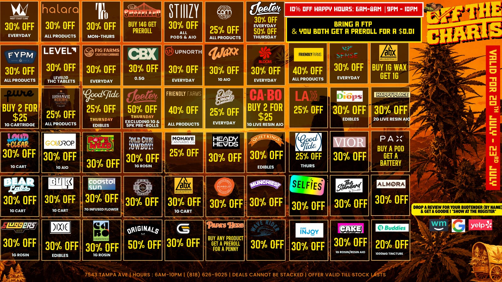 Off the Charts - Reseda PUFF PUFF... DONT PASS UP ON THESE DEALS ;p