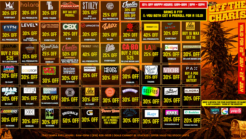 Off the Charts - Reseda PUFF PUFF... DONT PASS UP ON THESE DEALS ;p