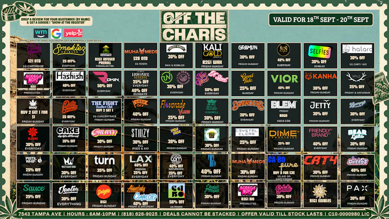 Off the Charts - Reseda Come smoke with your best buds