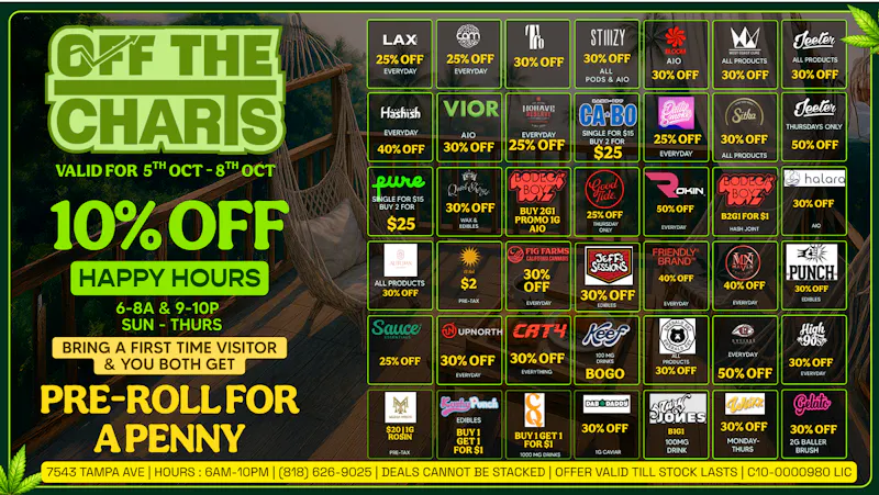 Off the Charts - Reseda SMOKIN HOT DEALZ