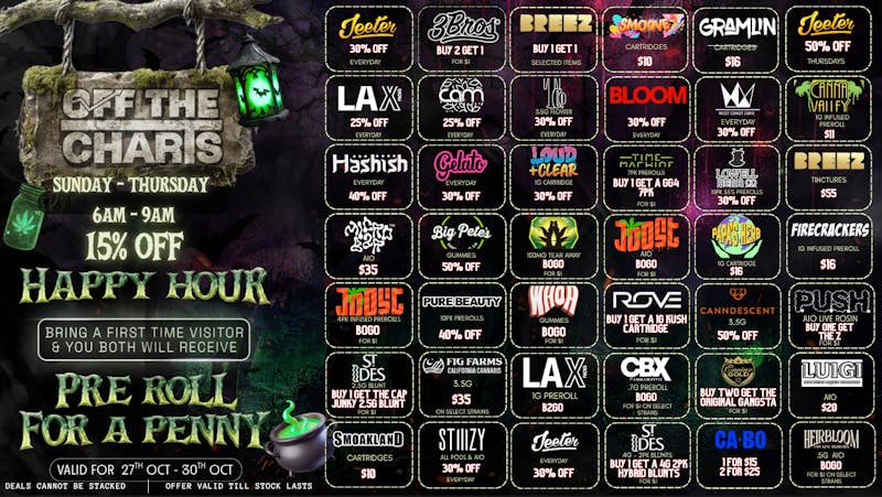 Off the Charts - Hemet WEEKDAY DEALS HERE!!