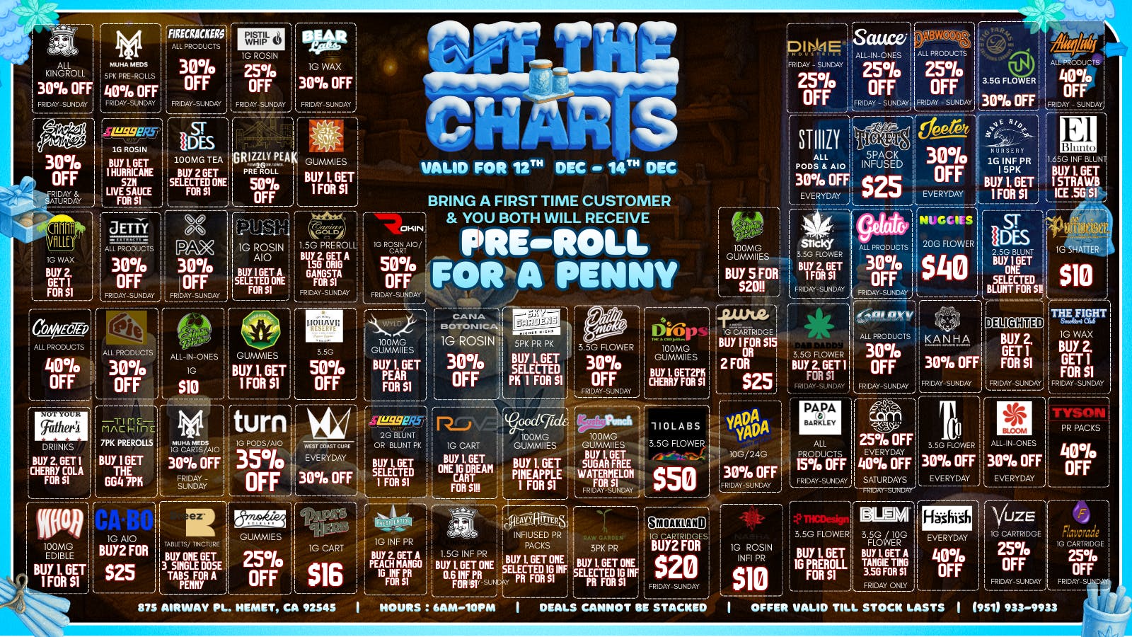 Off the Charts - Hemet Weekend Deals!! FTP Get a Special gift!!