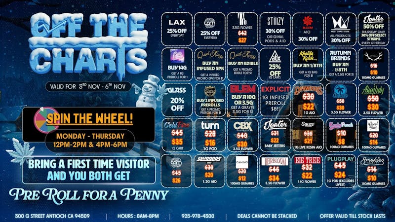 Off The Charts - Antioch FALL FOR THE SAVINGS!!