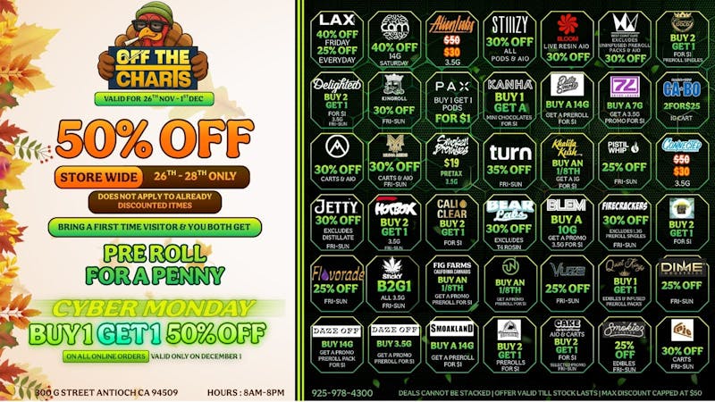 Off The Charts - Antioch THANKSGIVING FLASH SALE