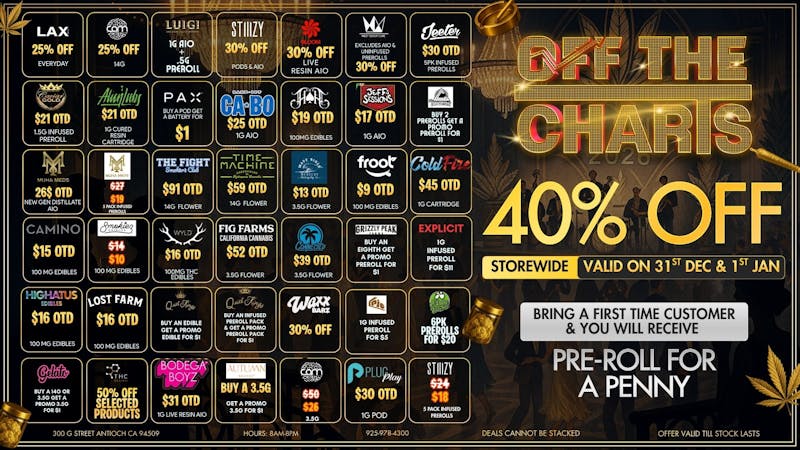 Off The Charts - Antioch NEW YEARS SAVINGS!!