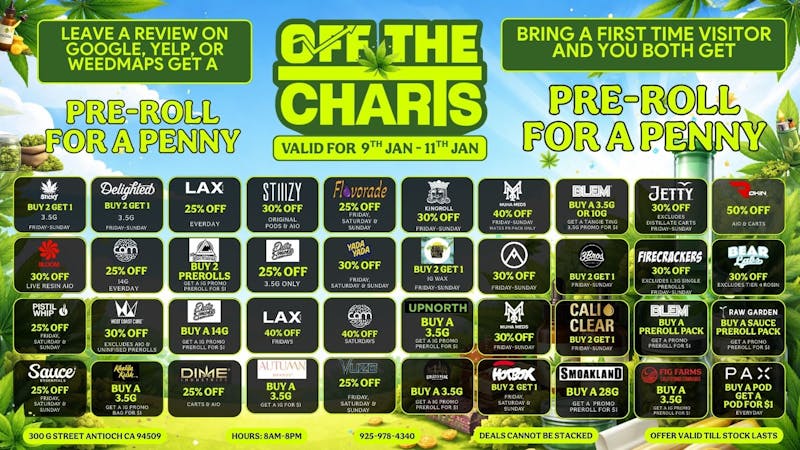 Off The Charts - Antioch NEW YEARS SAVINGS!!