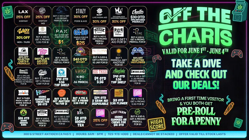 Off The Charts - Antioch KILLER WEEK DEALS