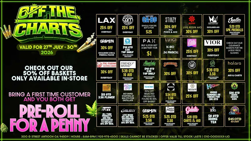 Off The Charts - Antioch OTC SMOKERS CLUB EXCLUSIVE DEALS