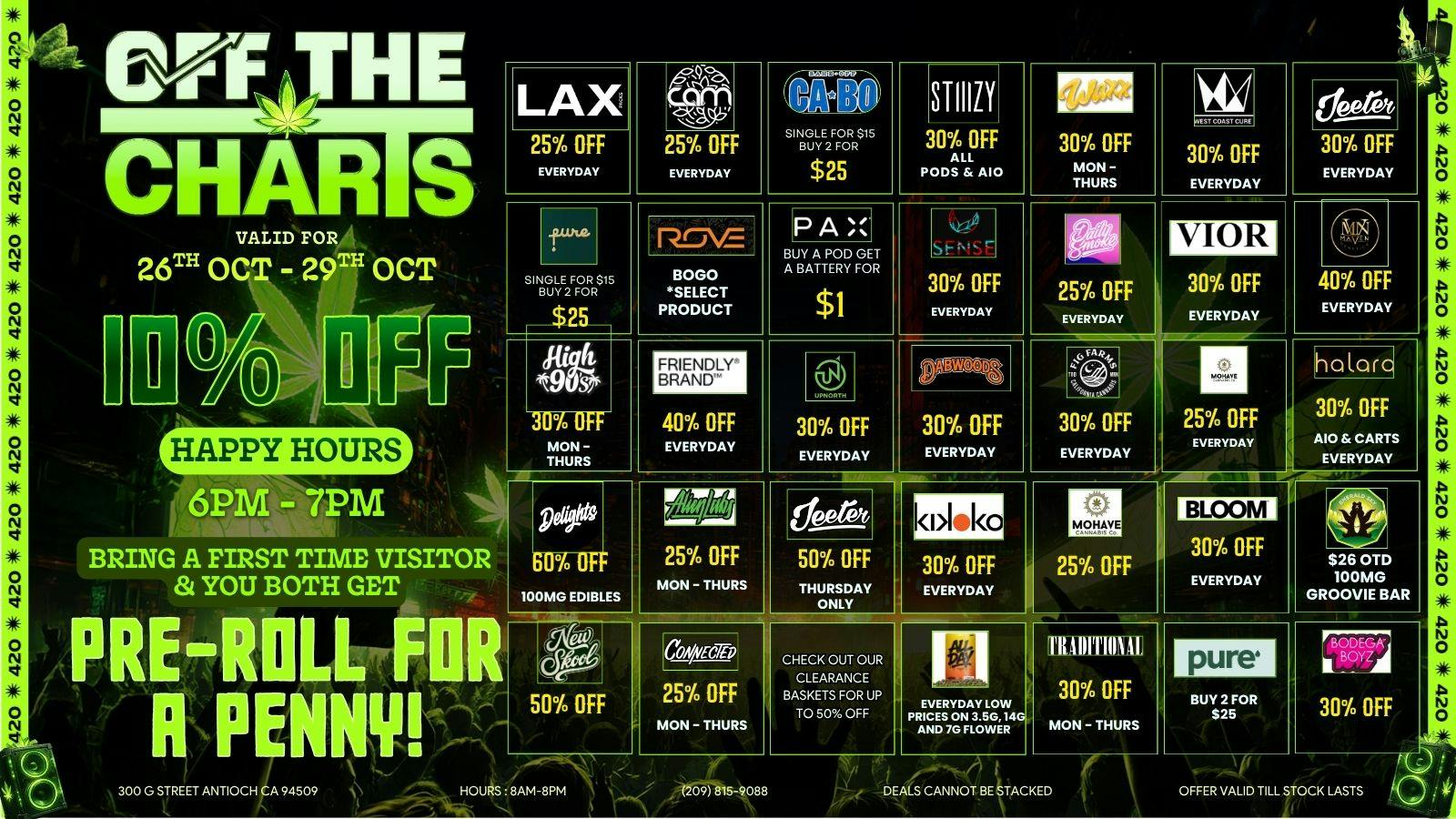 Off The Charts - Antioch KILLER WEEK DEALS