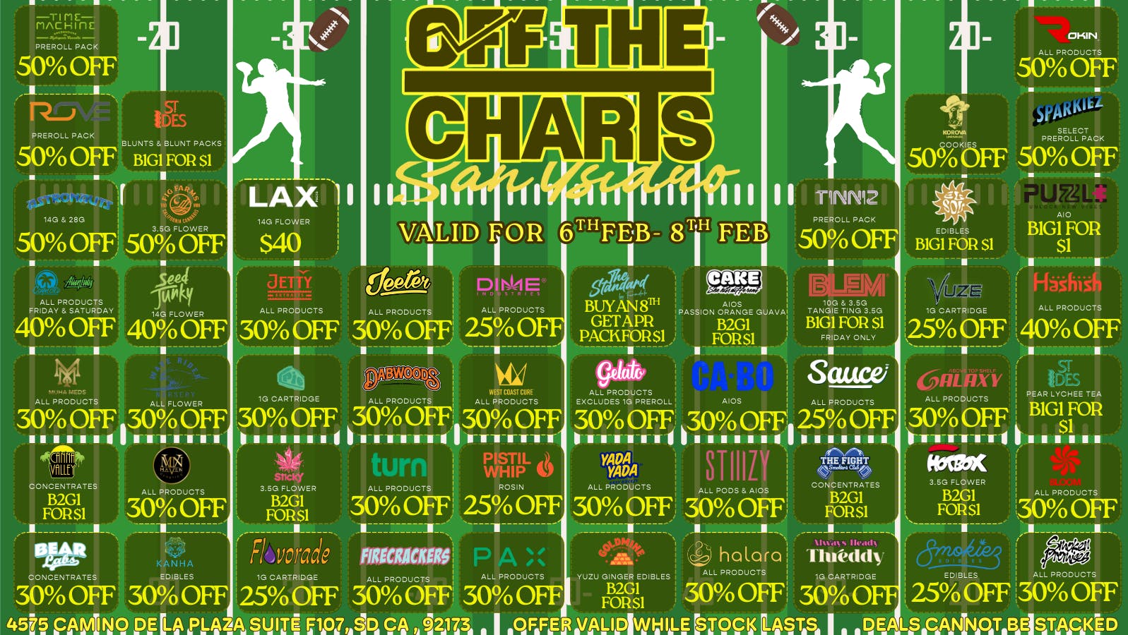 Off the Charts - San Ysidro SUPER BOWL WEEKEND IS HERE