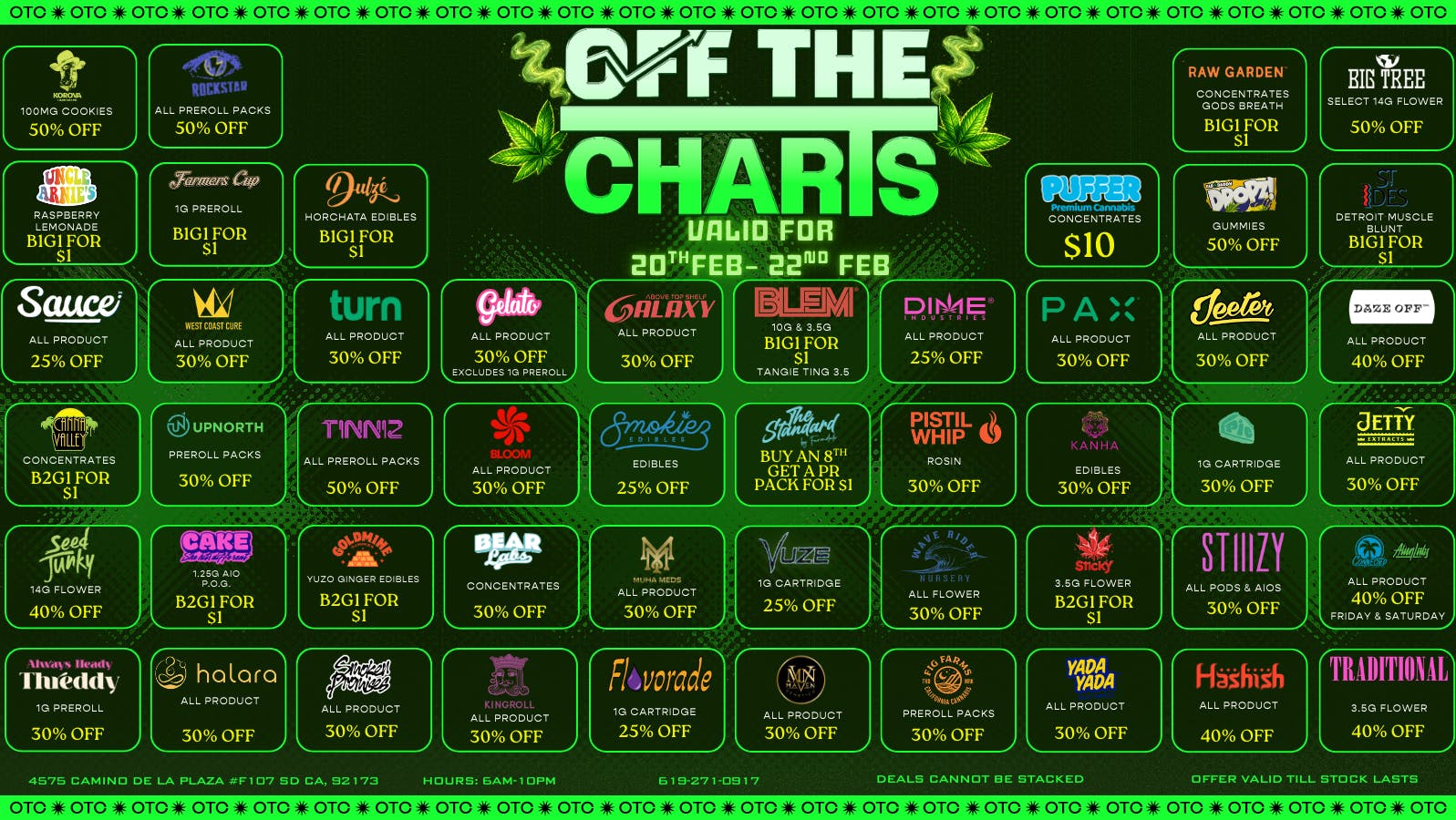 Off the Charts - San Ysidro THIS WEEKEND - HUGE SAVINGS ON NEW BRANDS!