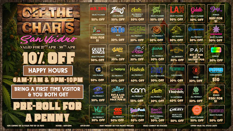 Off the Charts - San Ysidro ONE STOP SHOP WITH A BUNCH OF WAYS TO SAVE!