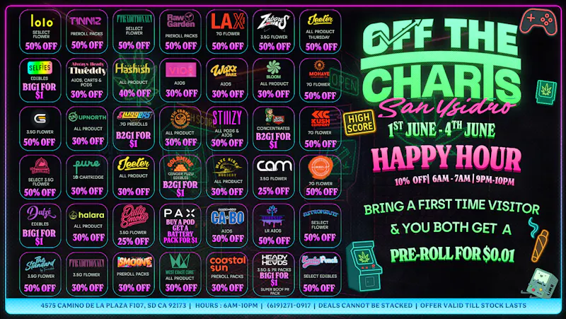 Off the Charts - San Ysidro SUMMER SPECIALS START NOW!