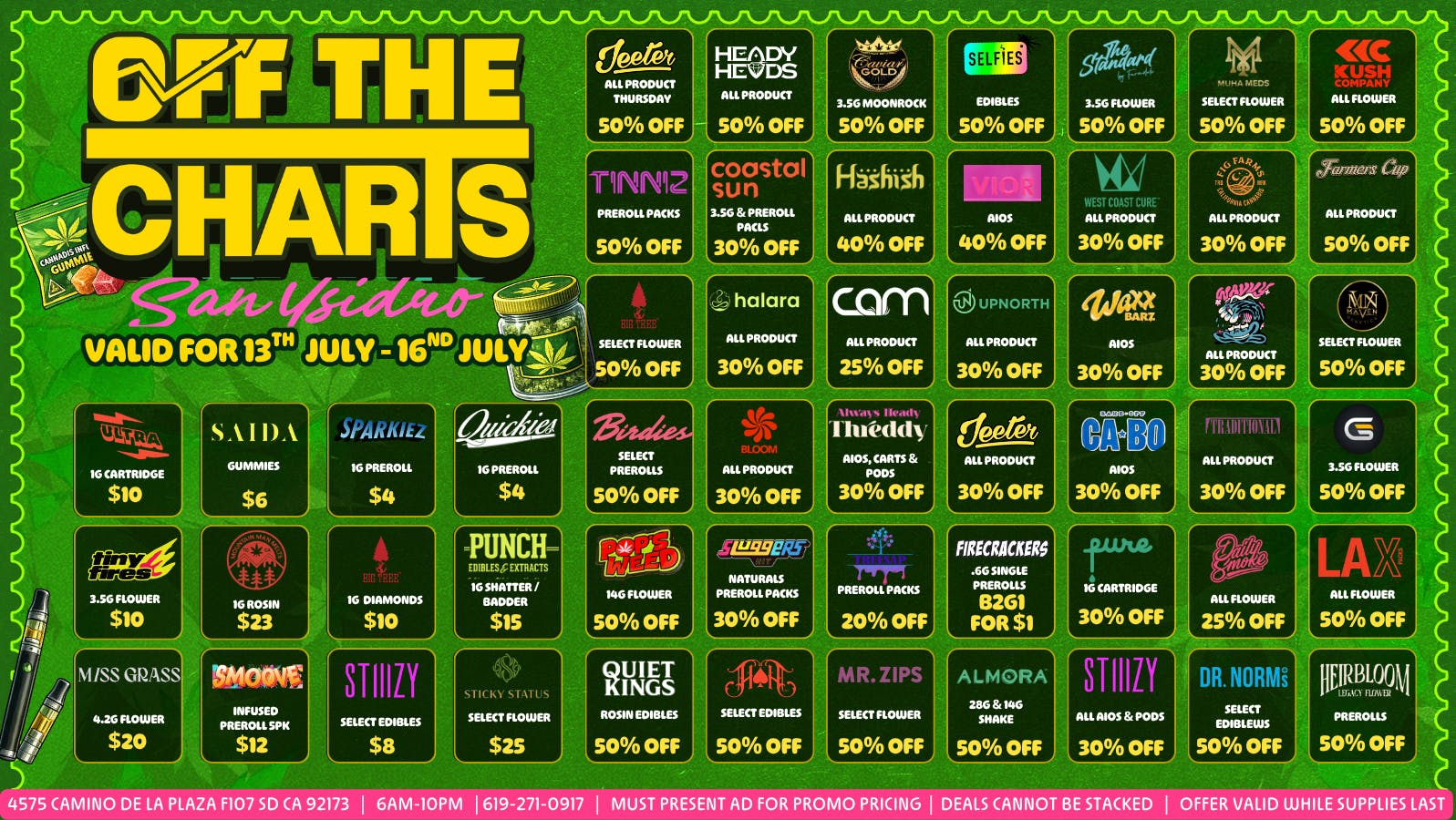 Off the Charts - San Ysidro NEW DROPS = NEW DEALS !