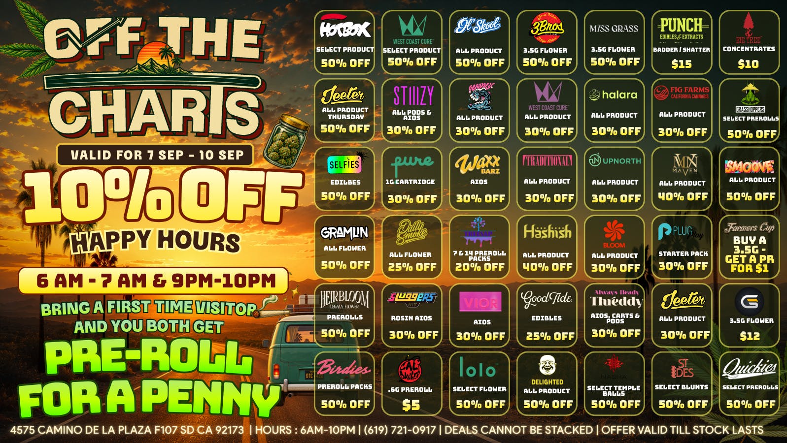Off the Charts - San Ysidro FIRST TIME CUSTOMERS = 50% OFF ENTIRE PURCHASE