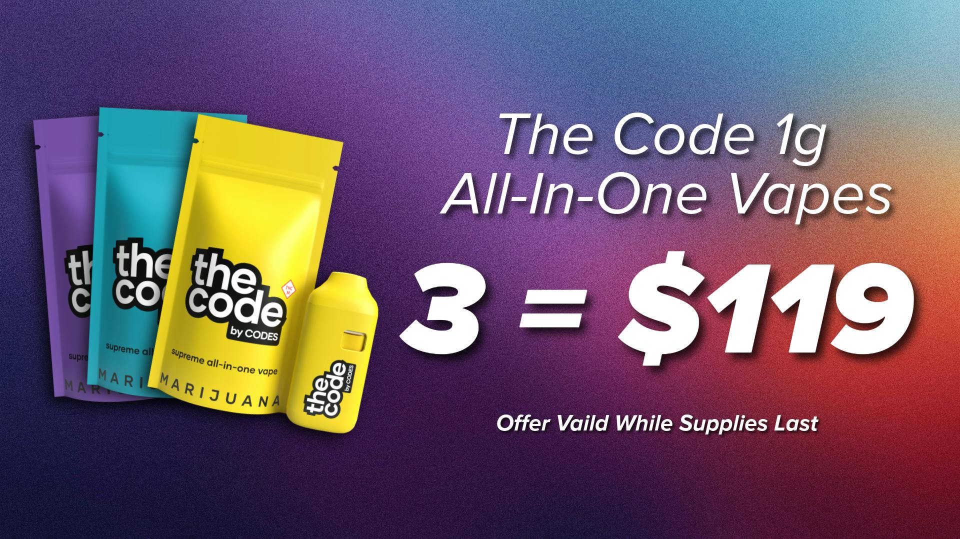 3Fifteen Primo - Valley Park The Code 1g All-In-One Vapes | 3 for $119