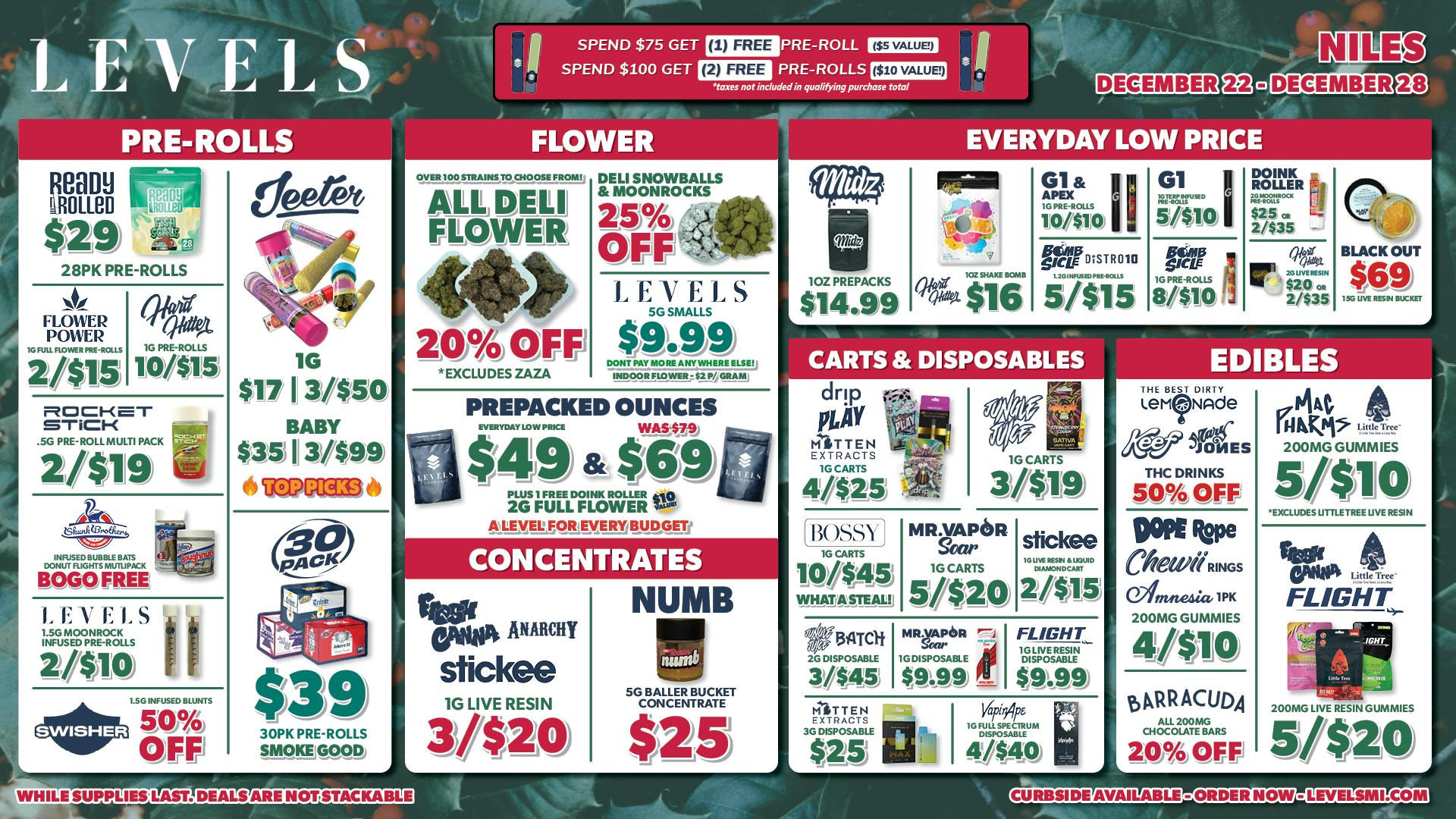 Levels Cannabis - Niles 20% OFF DELI - 100+ STRAINS - SERVED FRESH DAILY