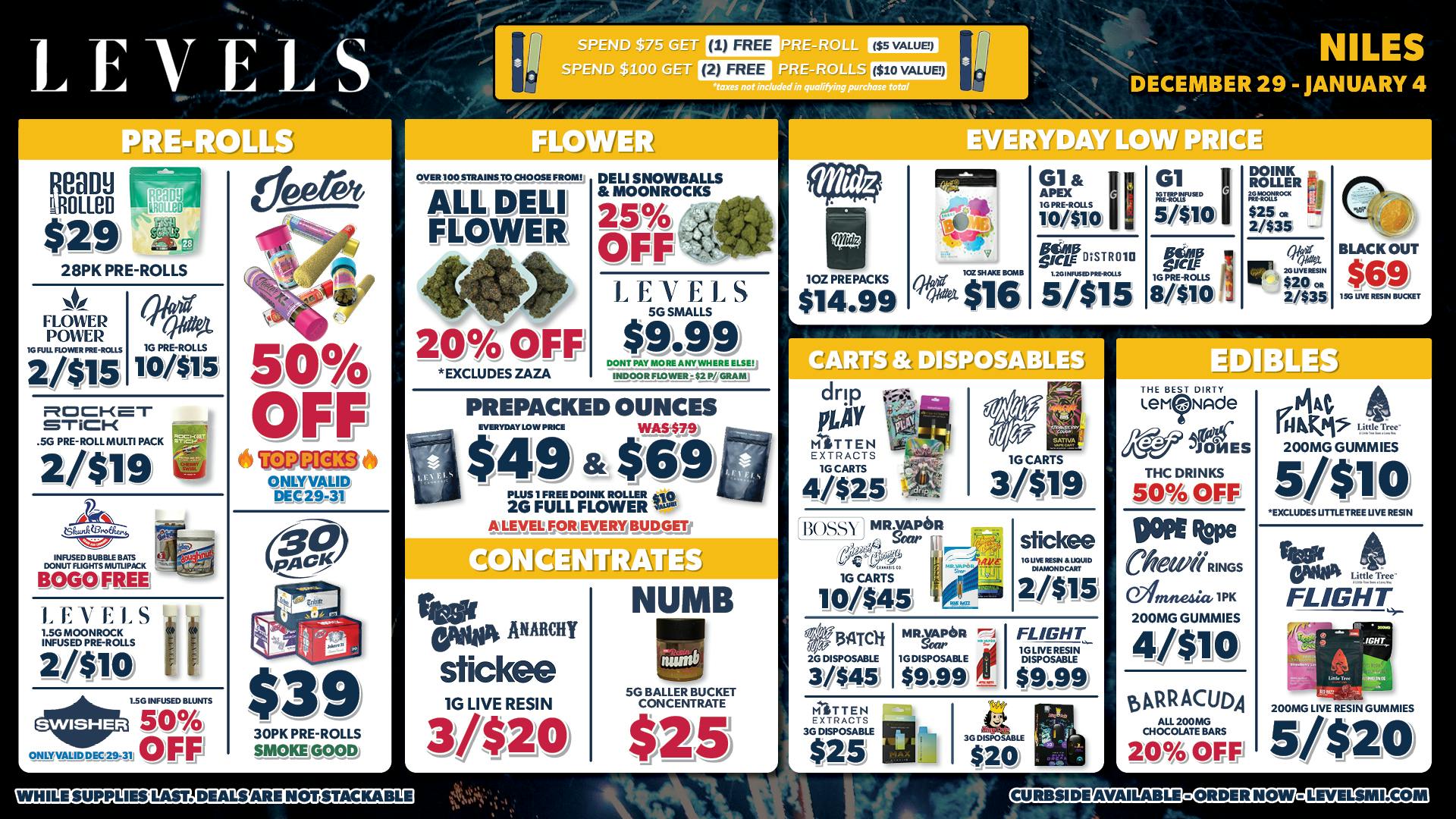 Levels Cannabis - Niles 20% OFF Deli - 100+ Strains Served Fresh Daily!