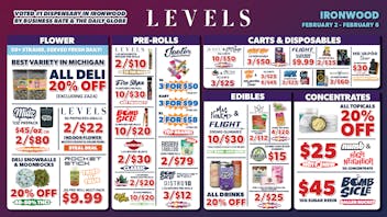 Levels Cannabis - Ironwood 20% OFF All Deli & Snowballs/Moonrocks!