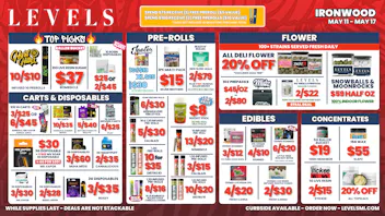 Levels Cannabis - Ironwood 20% OFF Deli Flower - Over 100+ Strains Everyday!