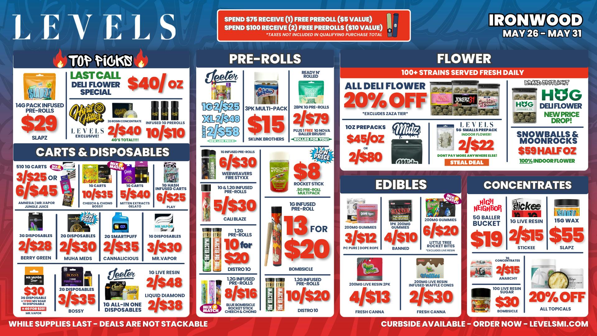 Levels Cannabis - Ironwood 20% OFF Deli -Quality Flower- Unbeatable Prices!