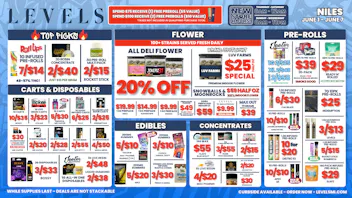 Levels Cannabis - Niles 20% OFF Deli Flower - Over 100+ Strains Everyday!