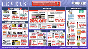 Levels Cannabis - Ironwood 20% OFF DELI FLOWER - LARGEST SELECTION IN THE UP!