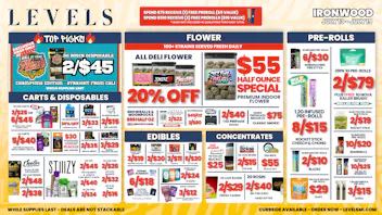 Levels Cannabis - Ironwood 20% OFF DELI FLOWER - LARGEST SELECTION IN THE UP!