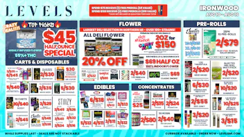Levels Cannabis - Ironwood 20% OFF DELI FLOWER - LARGEST SELECTION IN THE UP!