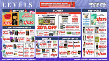 Levels Cannabis - Ironwood 20% OFF DELI FLOWER - LARGEST SELECTION IN THE UP!